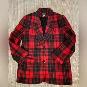 Vintage Dianne B. New York plaid wool blazer Size M